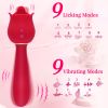 Rose Tongue Vibrator for Women, 9 Licking Modes Bendable Dual Vibrators for Anal Clitoral Stimulation