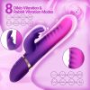 Triple Motor Thrusting Rabbit Vibrator, Heated G Spot Dildo with 8 Vibration & 3 Thrusting Modes, Clitoral Stimulator for Women