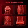 Big Monster Dildo with 8 Modes Vibrating, G Spot Vibrator Fantasy Creature Dildo with Texture and Suction Cup