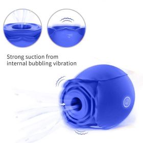 Discreet 10 Speed Personal Massage Rose Vibrator sucking Massager for Women (Color: Blue)