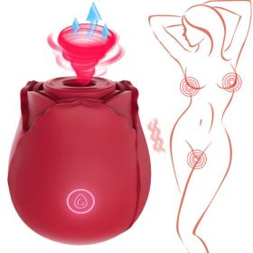 Discreet 10 Speed Personal Massage Rose Vibrator sucking Massager for Women (Color: Red)