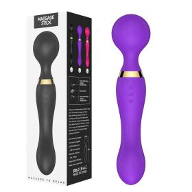Multispeed Vibrating Rechargeable Magic Massager Wand Personal Full Body Therapy (Color: purple)